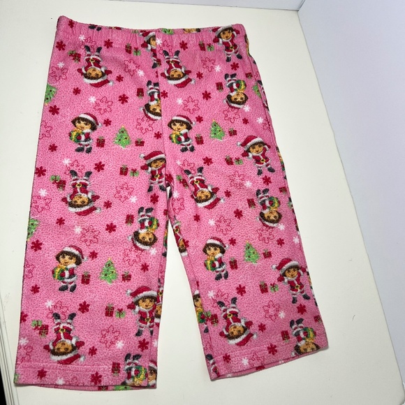 Pink Christmas Dora the Explorer as Santa Vintage Y2K Pajama Pants - Picture 1 of 4